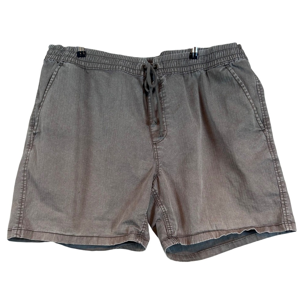 Sun+Stone Mens XXL Faded Brown Elastic Drawstring Cotton Blend 6in Inseam Shorts